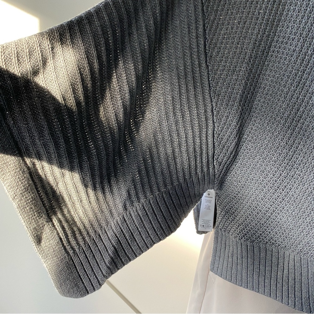Lululemon Cashmere Blend Knit Poncho Zip Cape | Grey | Luxe Athleisure - XS/S - Picture 8 of 10